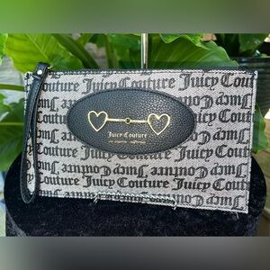 Juicy Couture Gothic Status Black Heart To Heart Wristlet.NWOT